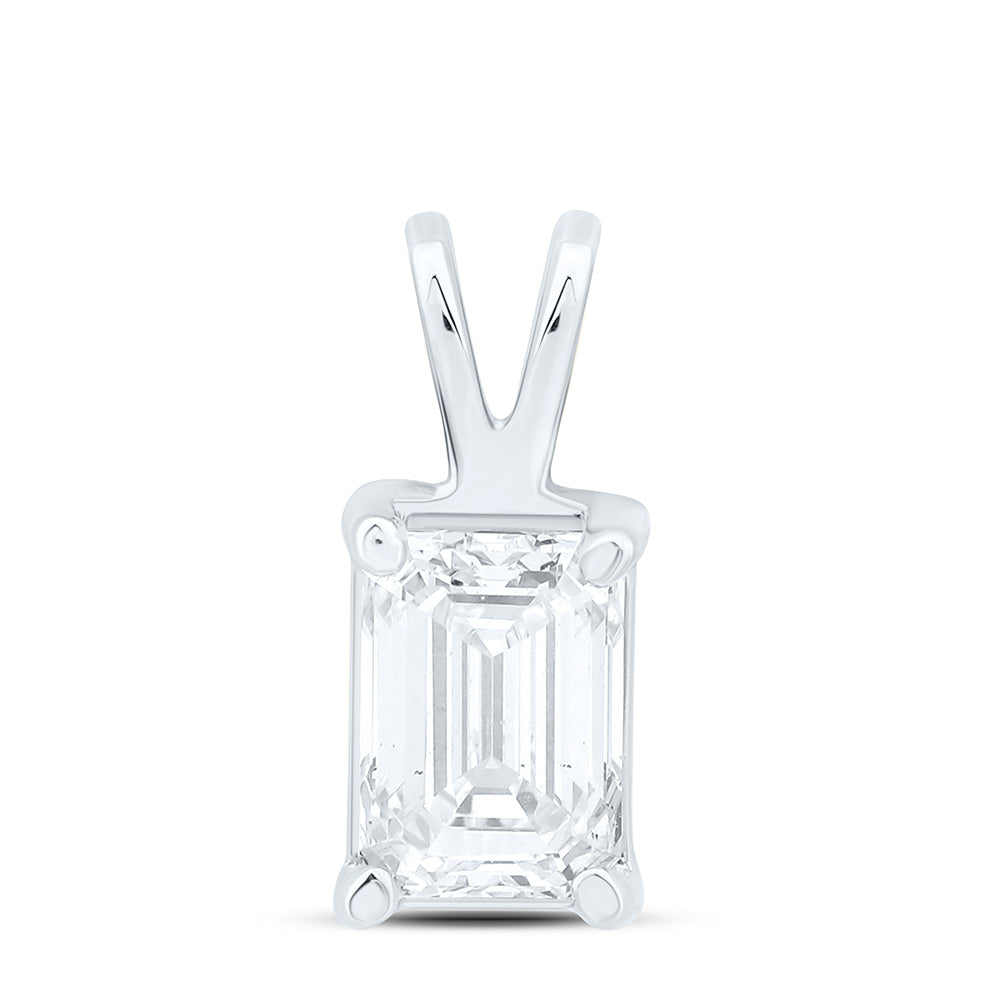1/2CTW-NAT DIA I1 IJ EMERALD SOLITAIRE PENDANT Daisy Joyeria