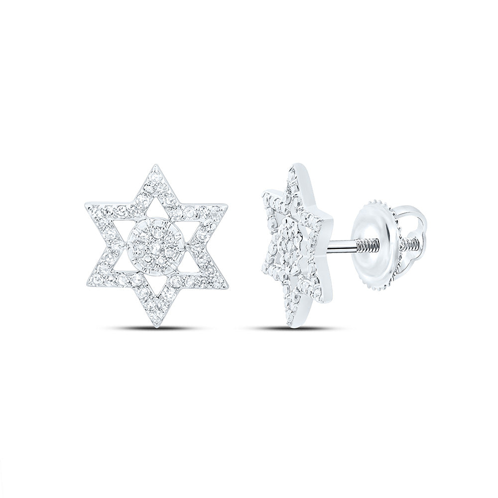 1/4CTW-NAT DIA NK  STAR OF DAVID EARRING Daisy Joyeria
