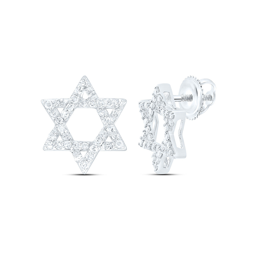 1/5CTW-NAT DIA NK  STAR OF DAVID EARRING Daisy Joyeria