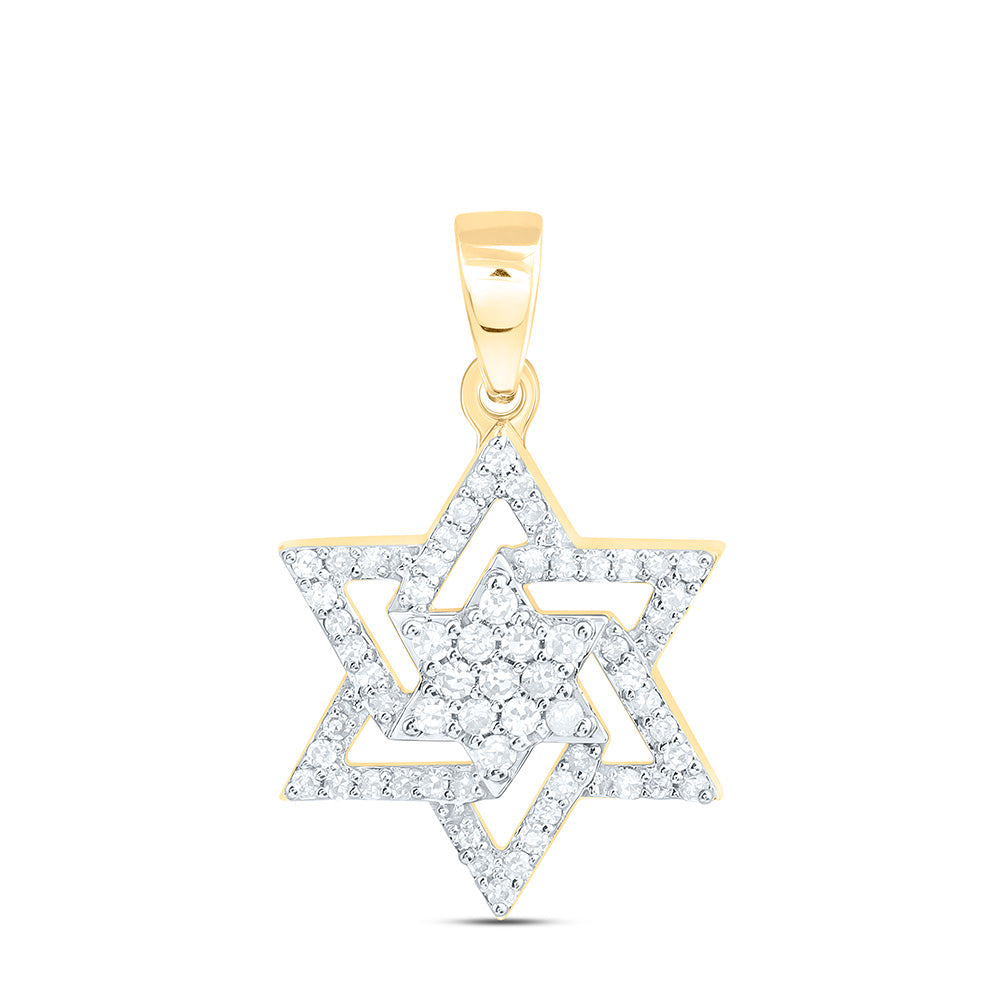 1/4CTW-NAT DIA NK  STAR OF DAVID PENDANT Daisy Joyeria