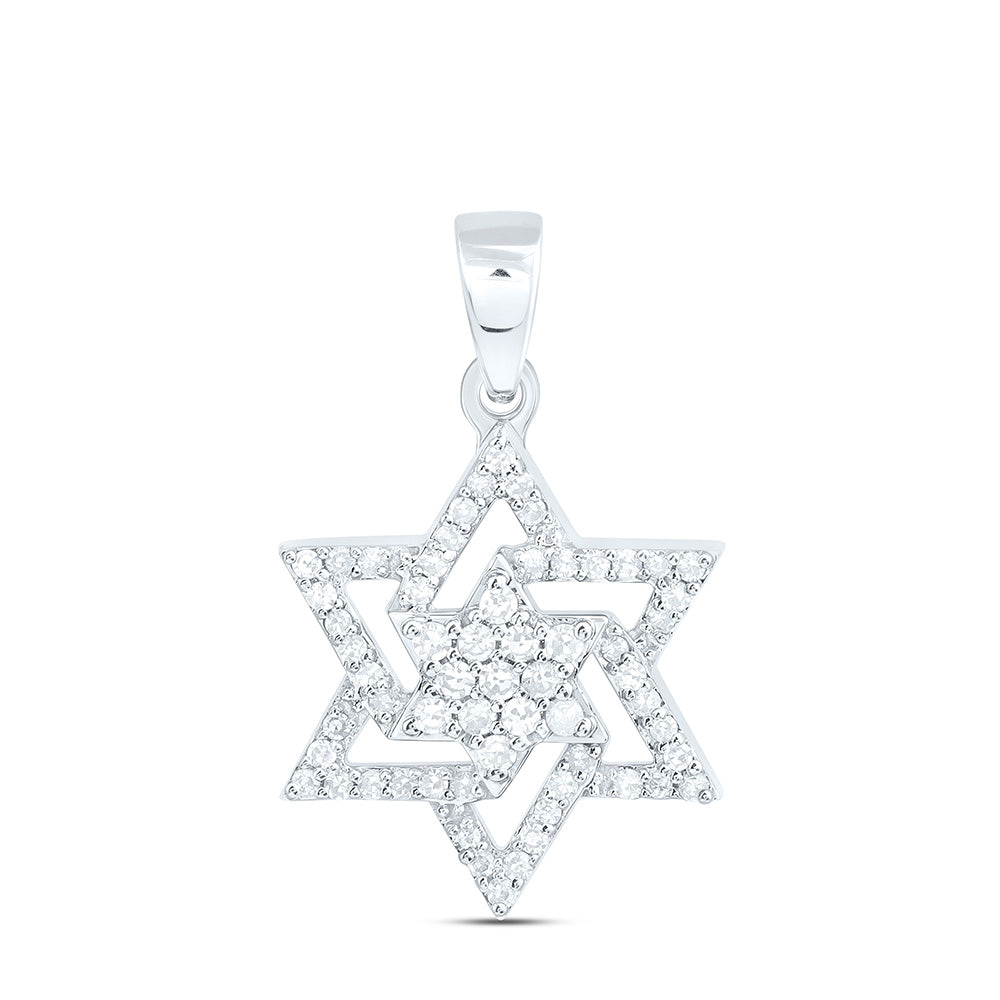 1/4CTW-NAT DIA NK  STAR OF DAVID PENDANT Daisy Joyeria