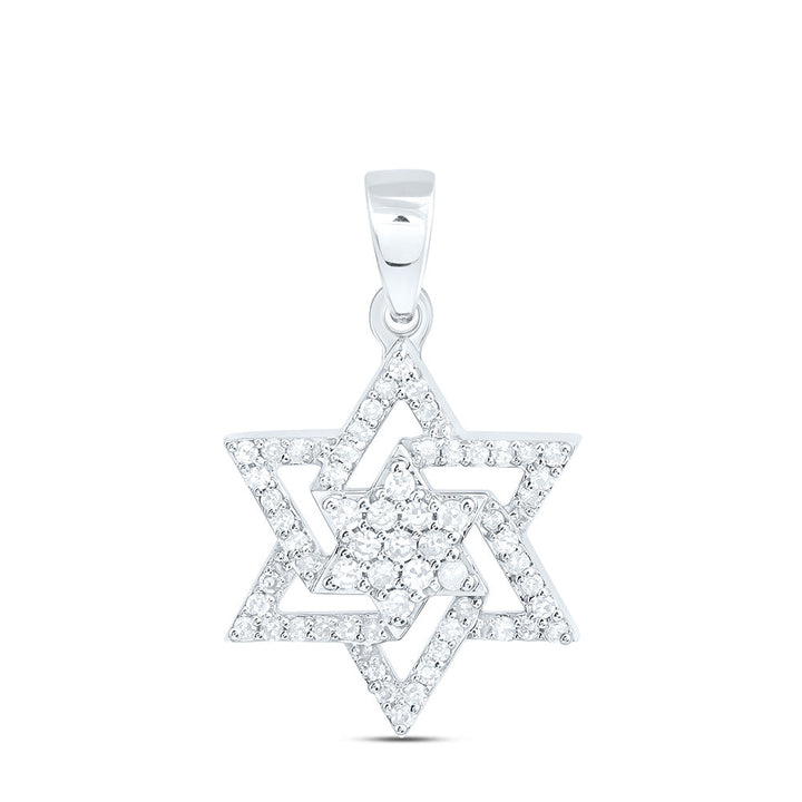 1/4CTW-NAT DIA NK  STAR OF DAVID PENDANT Daisy Joyeria