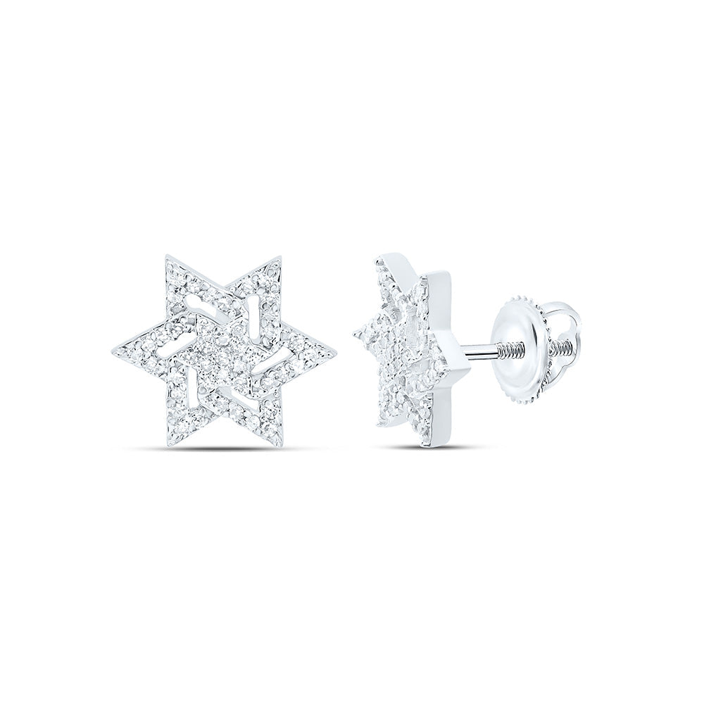 1/6CTW-NAT DIA NK  STAR OF DAVID EARRING Daisy Joyeria