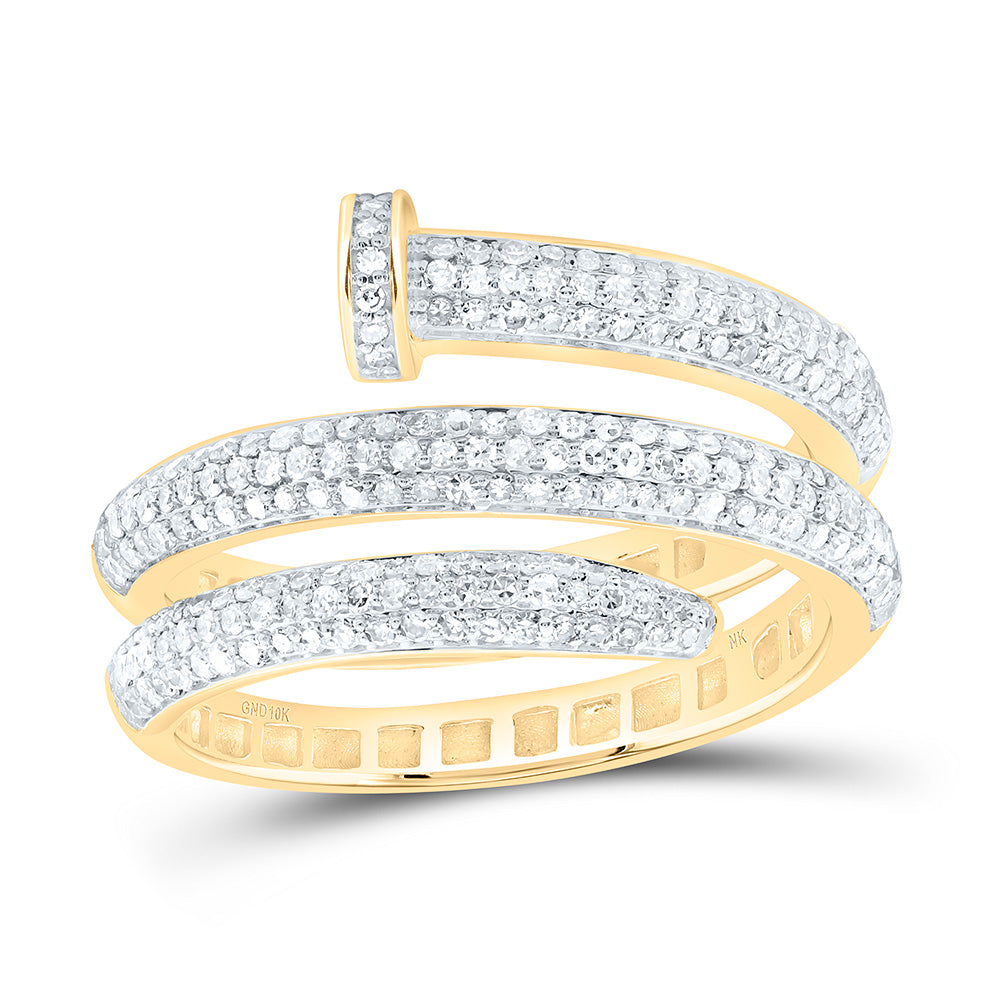 5/8CTW-NAT DIA NK FASHION NAIL RING Daisy Joyeria