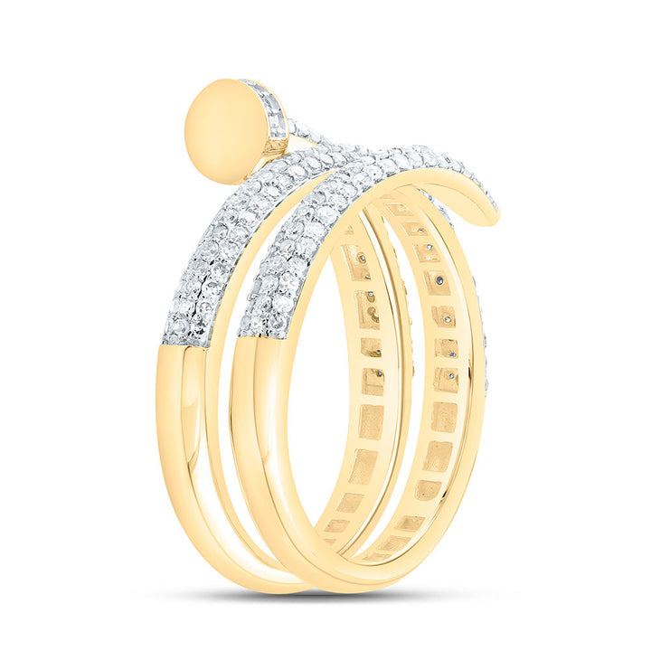 5/8CTW-NAT DIA NK FASHION NAIL RING Daisy Joyeria