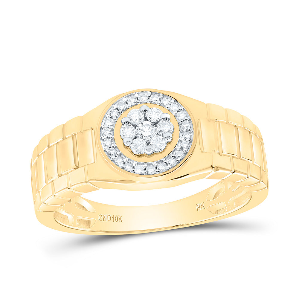 1/4CTW-NAT DIA NK MENS RING Daisy Joyeria