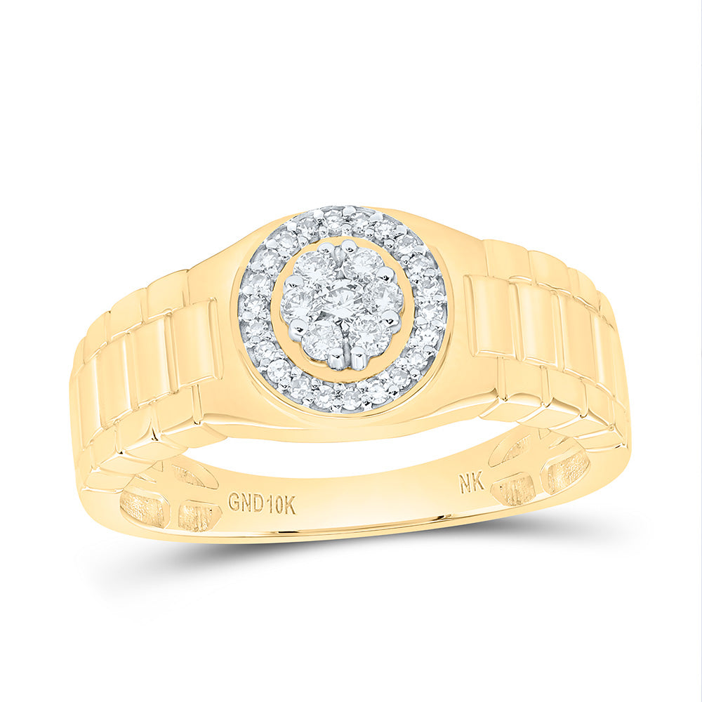1/4CTW-NAT DIA NK MENS RING Daisy Joyeria