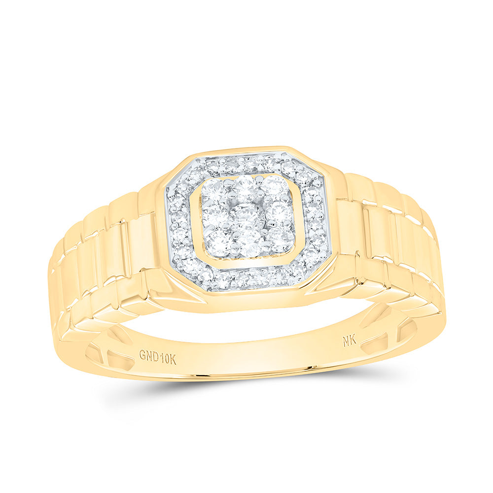 1/4CTW-NAT DIA NK MENS RING Daisy Joyeria