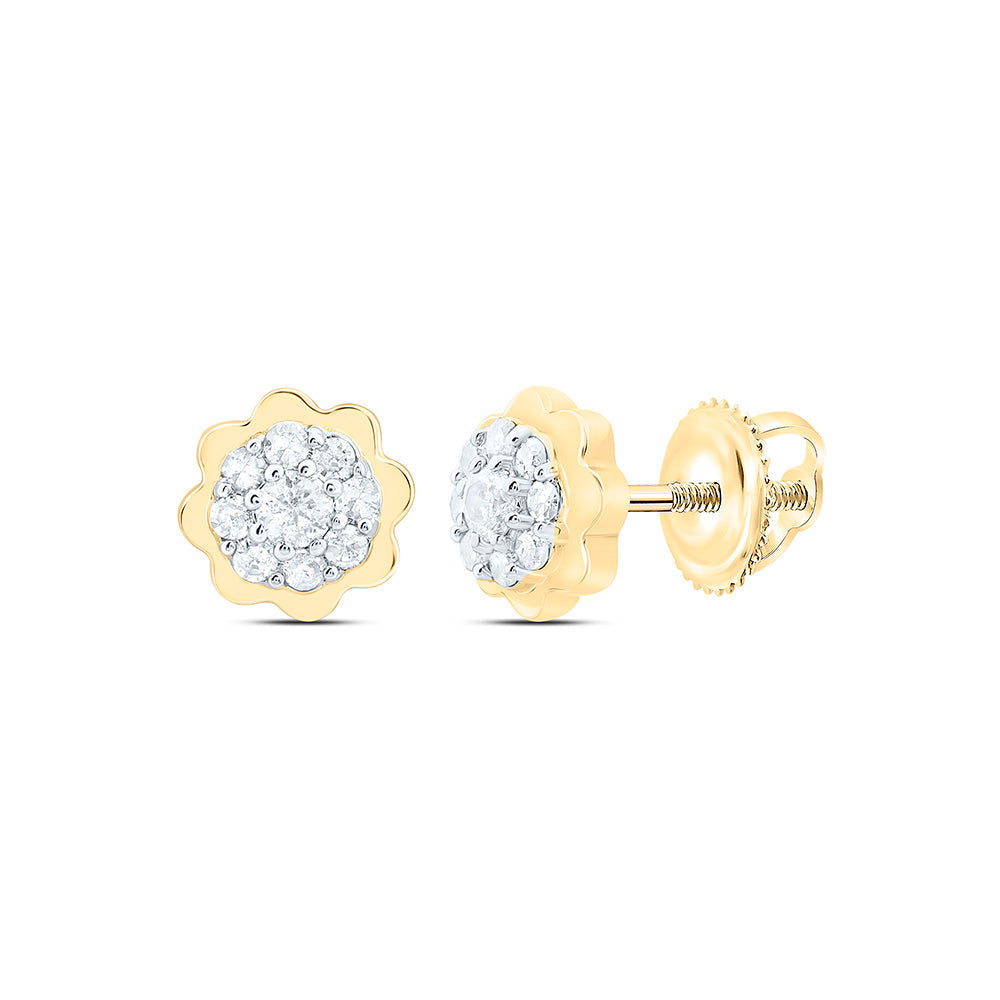 1/5CTW-NAT DIA P1N GIFT FLOWER EARRING Daisy Joyeria