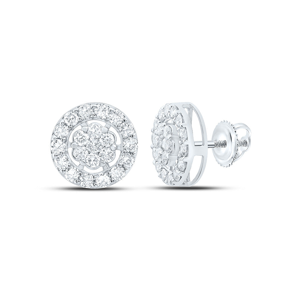 1CTW-NAT DIA NK FASHION FLOWER EARRING Daisy Joyeria