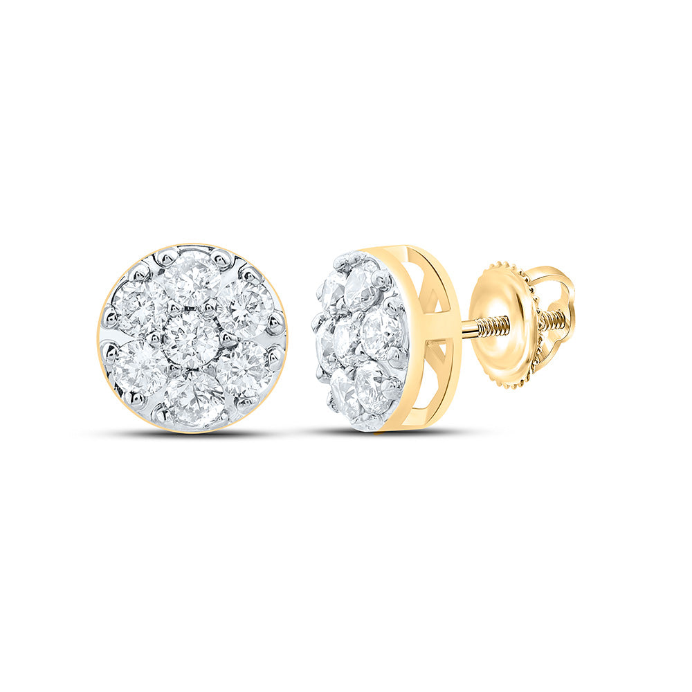 1/2CTW-NAT DIA NK FASHION FLOWER EARRING Daisy Joyeria