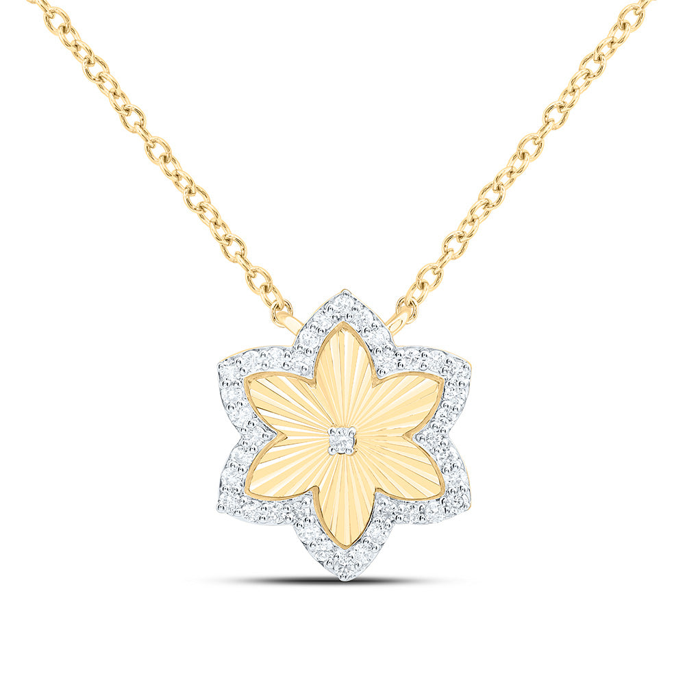 1/5CTW-NAT DIA CN FASHION FLOWER NECKLACE (18 INCH) Daisy Joyeria