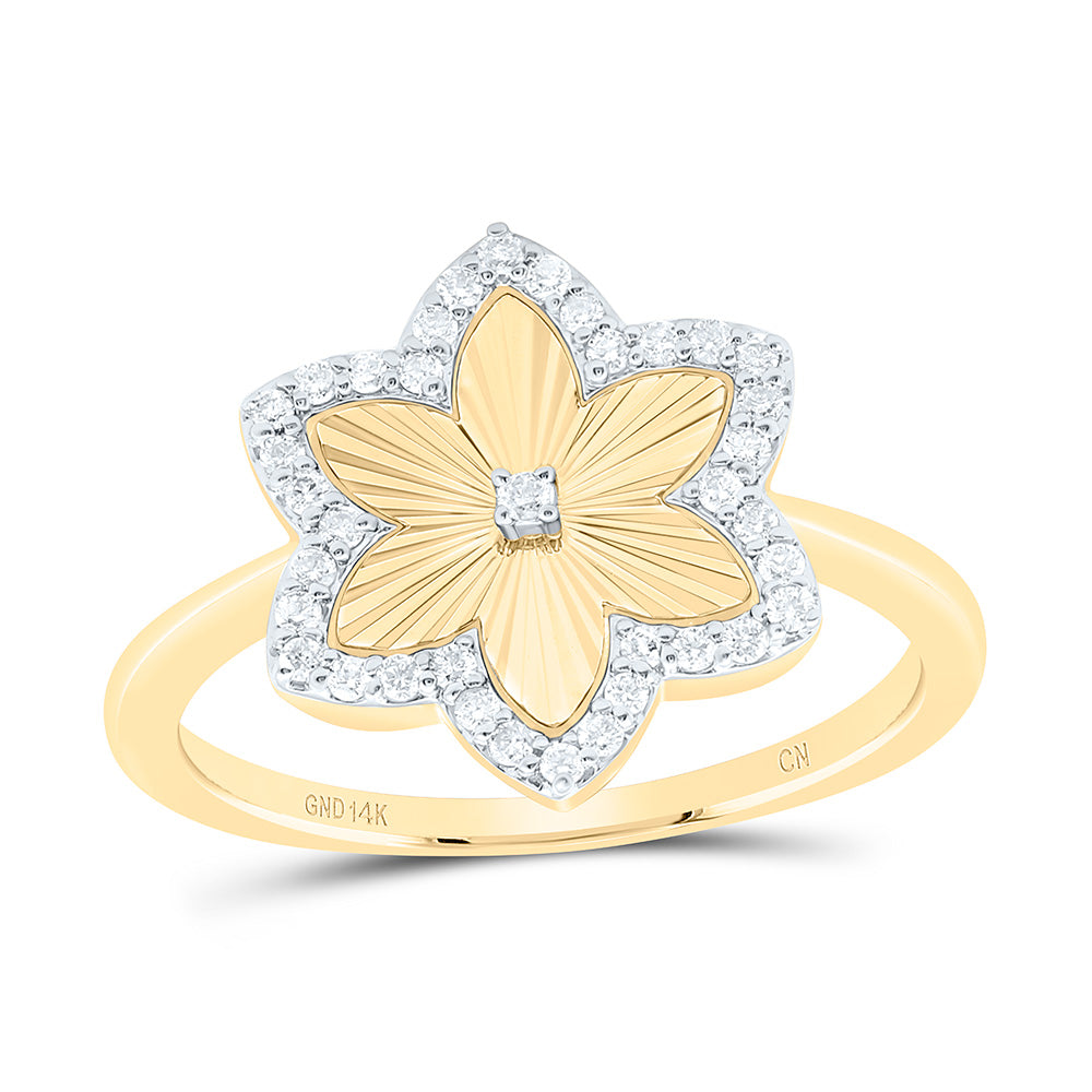 1/5CTW-NAT DIA CN FASHION FLOWER RING Daisy Joyeria