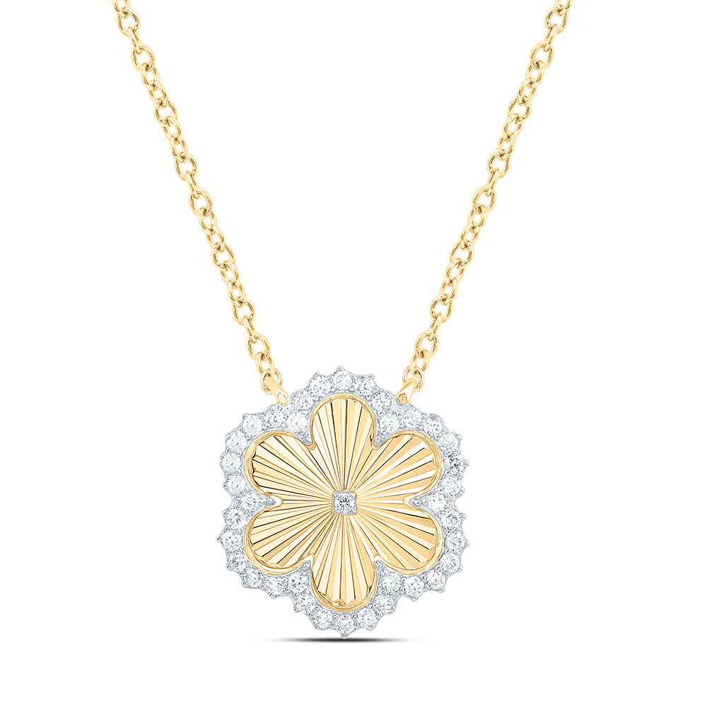1/5CTW-NAT DIA CN FASHION FLOWER NECKLACE (18 INCH) Daisy Joyeria