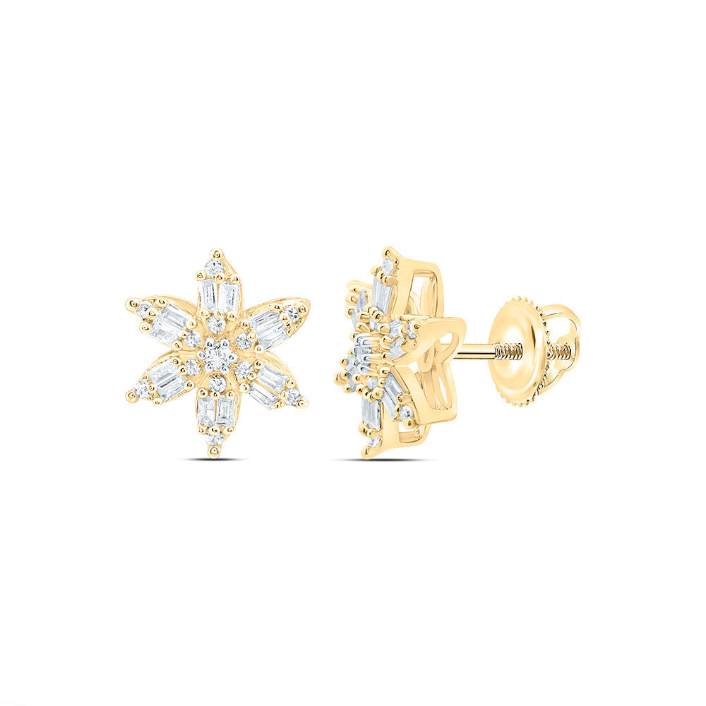 1/4CTW-NAT DIA NK GIFT FLOWER EARRING Daisy Joyeria