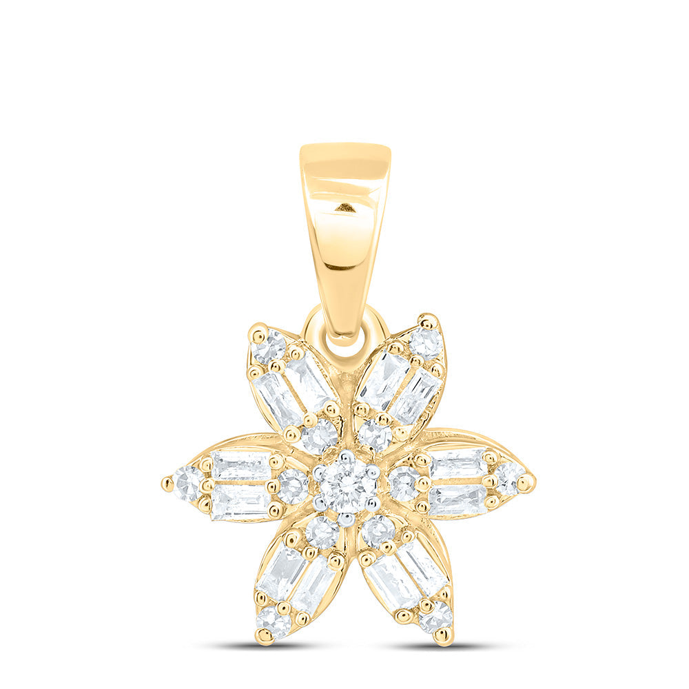 1/5CTW-NAT DIA NK GIFT FLOWER PENDANT Daisy Joyeria