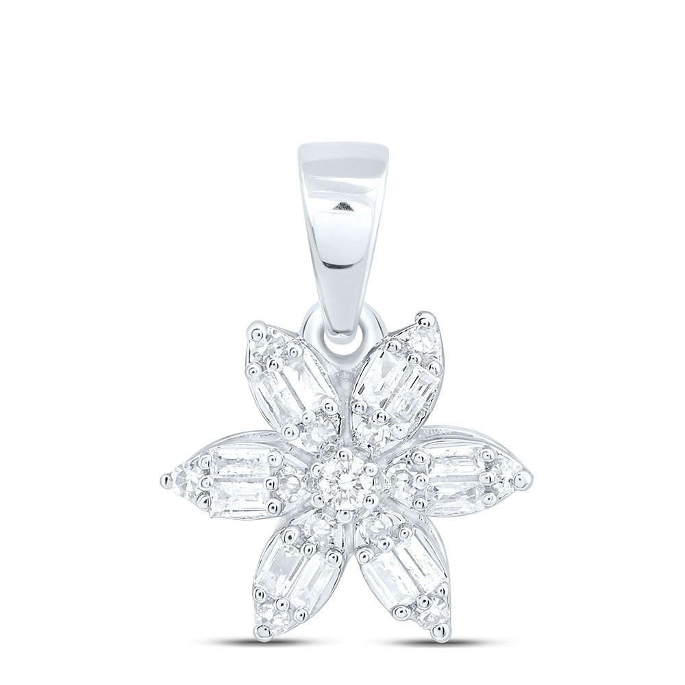 1/5CTW-NAT DIA NK GIFT FLOWER PENDANT Daisy Joyeria