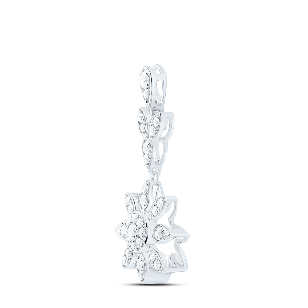 1/2CTW-NAT DIA ANA M FASHION FLOWER PENDANT Daisy Joyeria