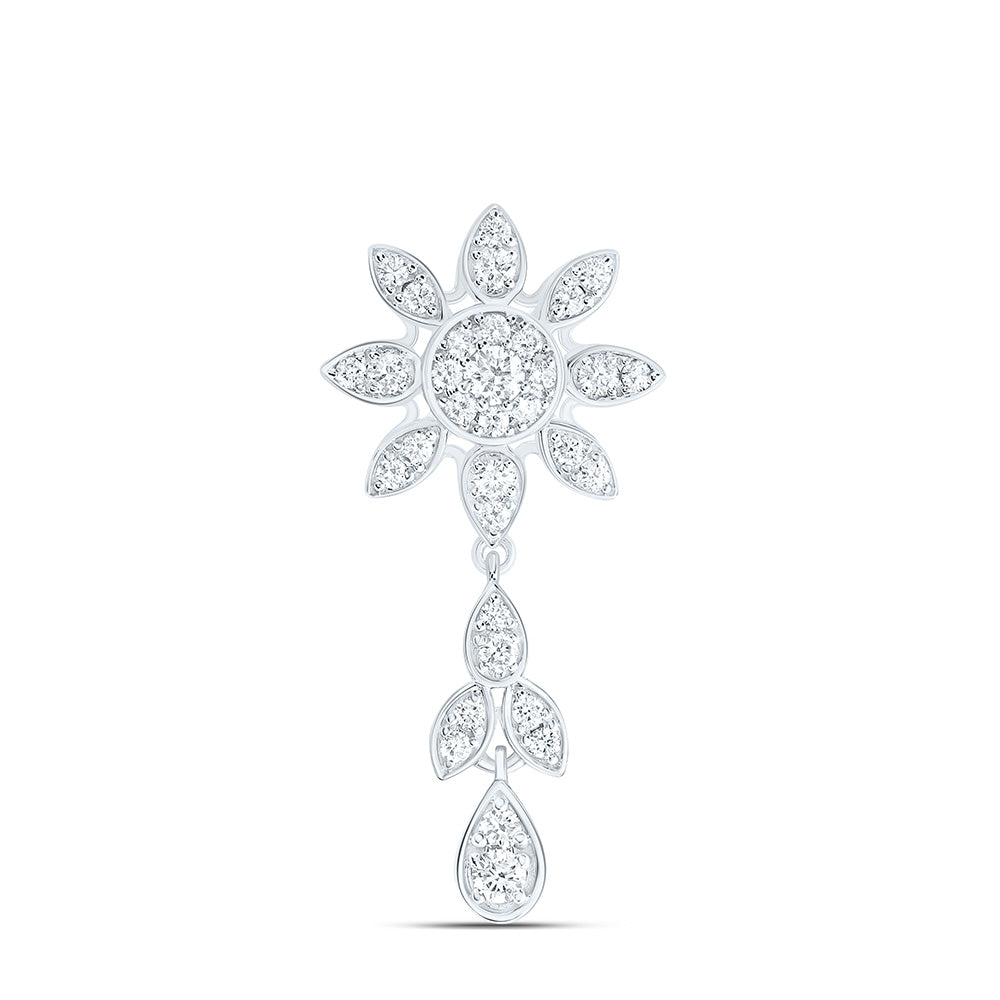 1/2CTW-NAT DIA ANA M FASHION FLOWER PENDANT Daisy Joyeria