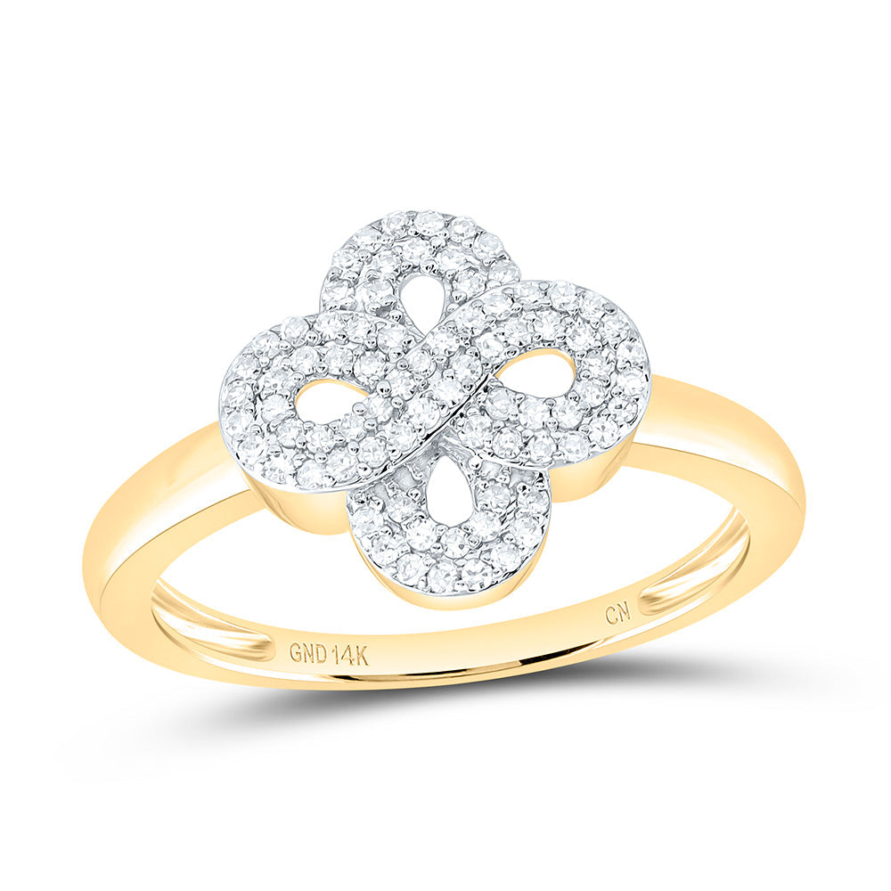 1/4CTW-NAT DIA CN FASHION INFINITY CLOVER RING Daisy Joyeria