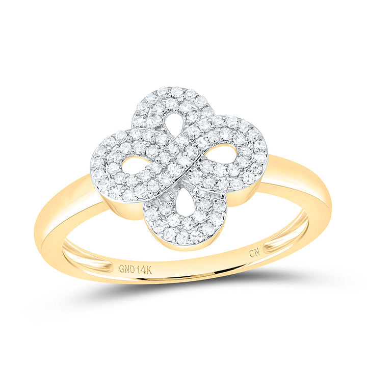 1/4CTW-NAT DIA CN FASHION INFINITY CLOVER RING Daisy Joyeria