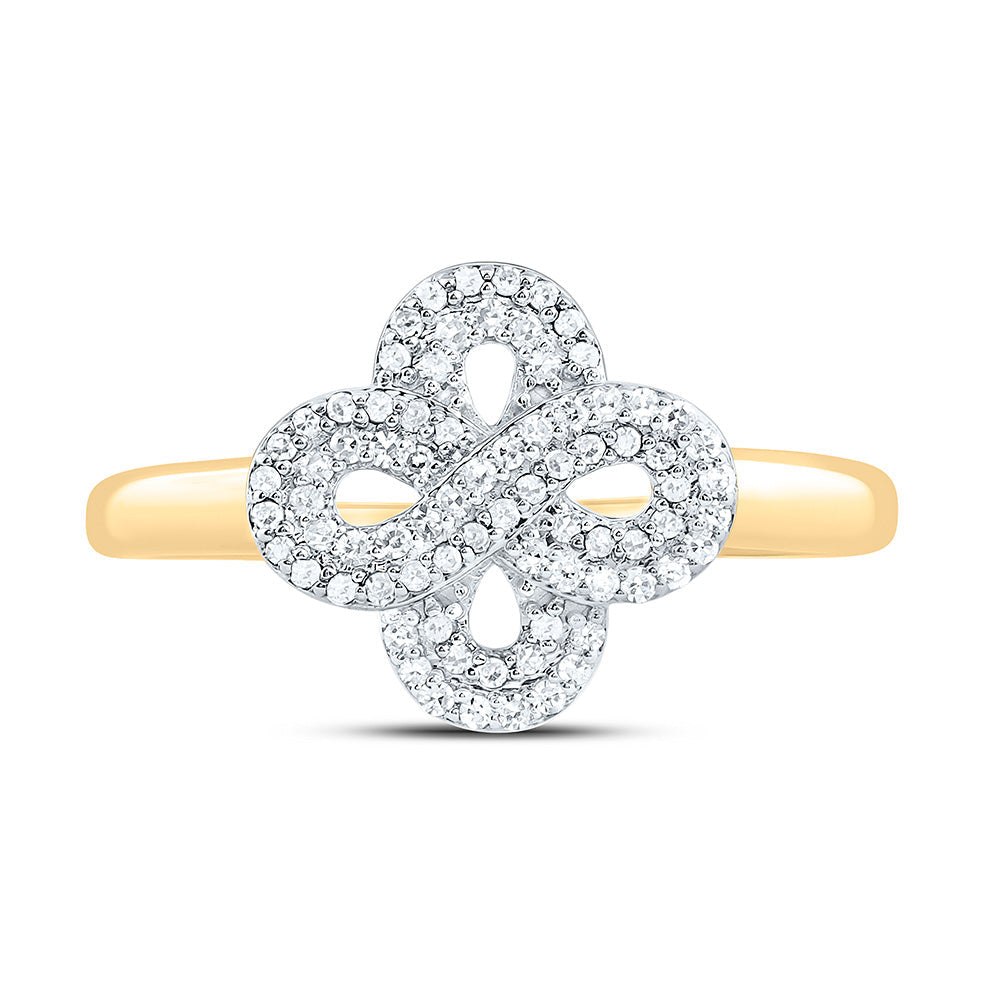 1/4CTW-NAT DIA CN FASHION INFINITY CLOVER RING Daisy Joyeria
