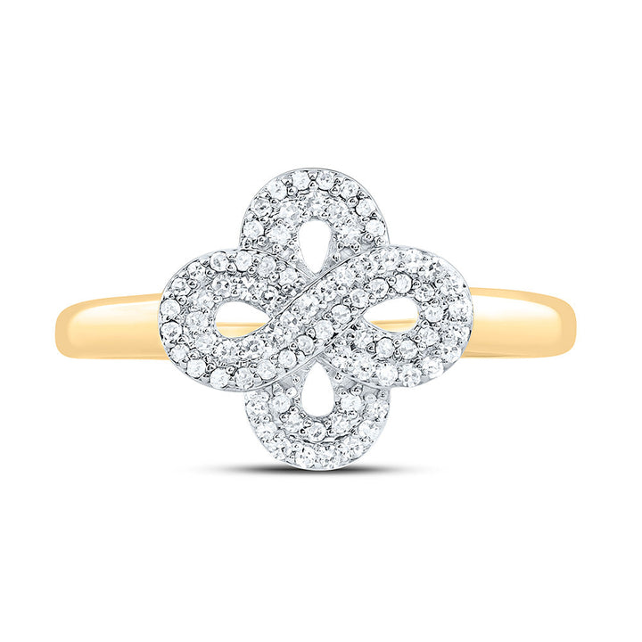 1/4CTW-NAT DIA CN FASHION INFINITY CLOVER RING Daisy Joyeria
