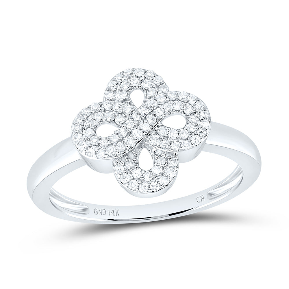 1/4CTW-NAT DIA CN FASHION INFINITY CLOVER RING Daisy Joyeria