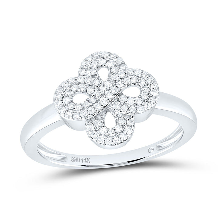 1/4CTW-NAT DIA CN FASHION INFINITY CLOVER RING Daisy Joyeria