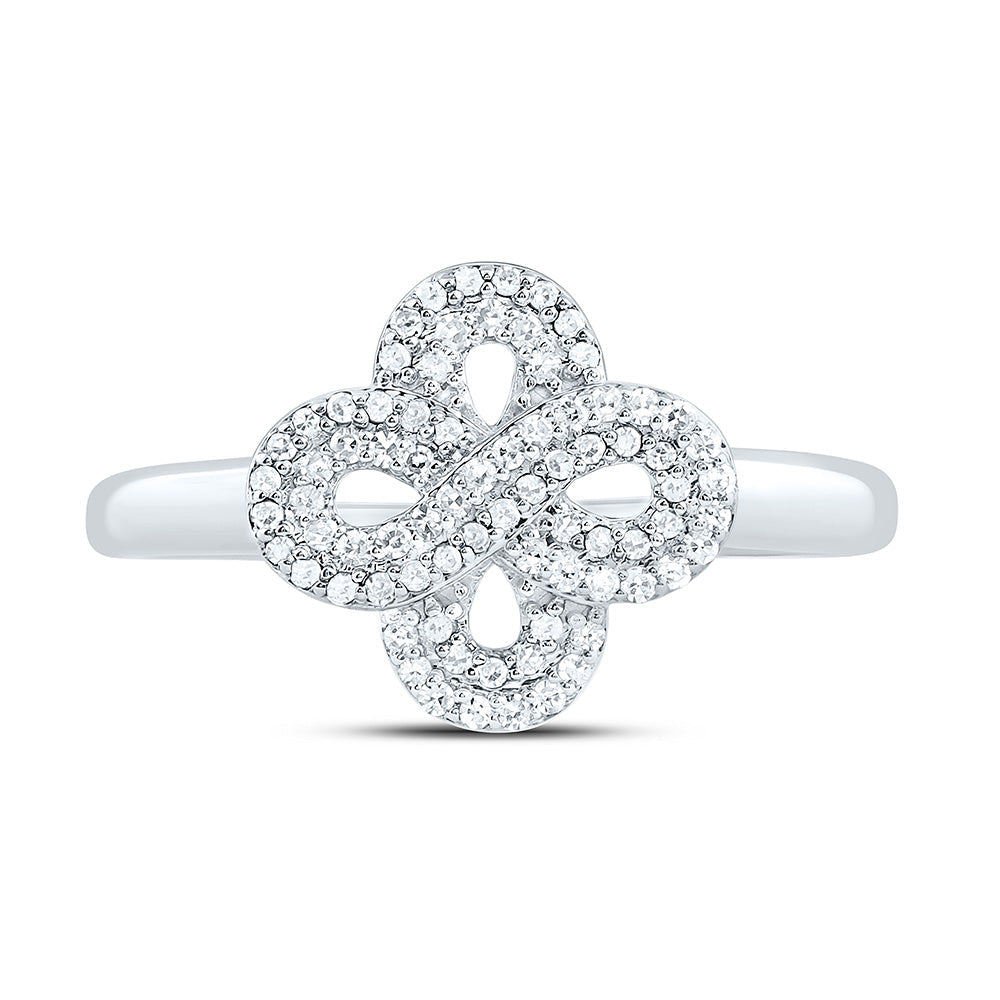 1/4CTW-NAT DIA CN FASHION INFINITY CLOVER RING Daisy Joyeria