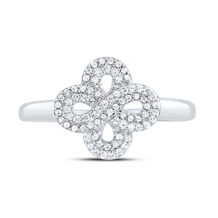 1/4CTW-NAT DIA CN FASHION INFINITY CLOVER RING Daisy Joyeria