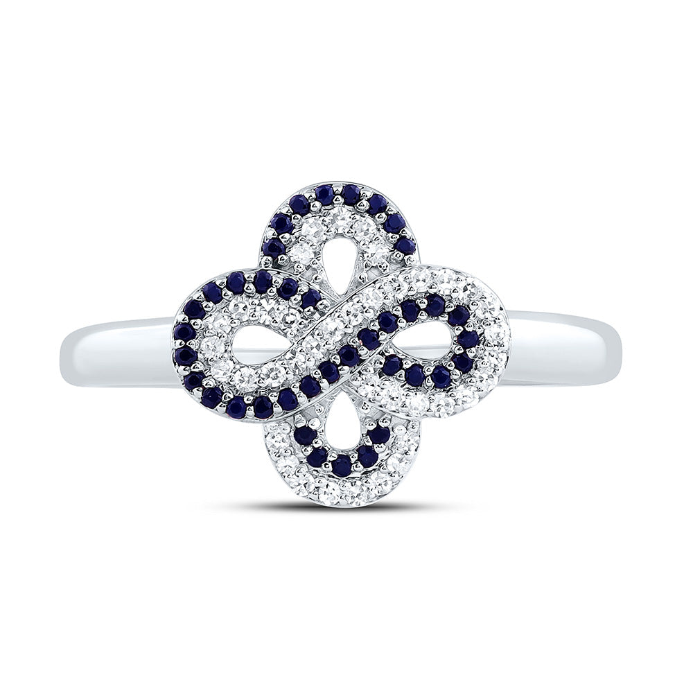 1/8CTW-NAT DIA CN 1/8CTW-RD-BS NAT GEM INFINITY CLOVER RING Daisy Joyeria