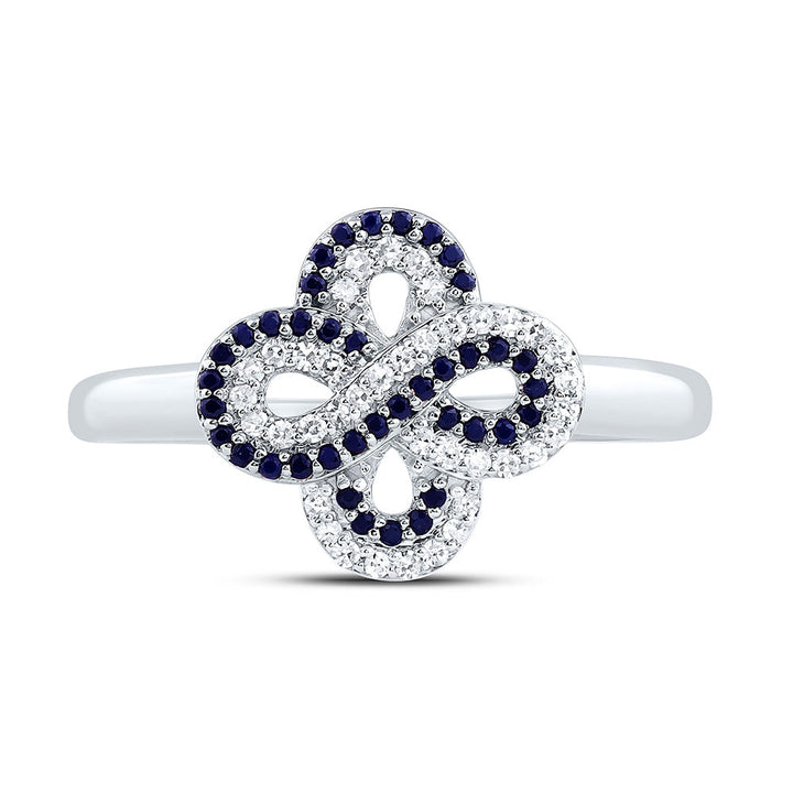 1/8CTW-NAT DIA CN 1/8CTW-RD-BS NAT GEM INFINITY CLOVER RING Daisy Joyeria