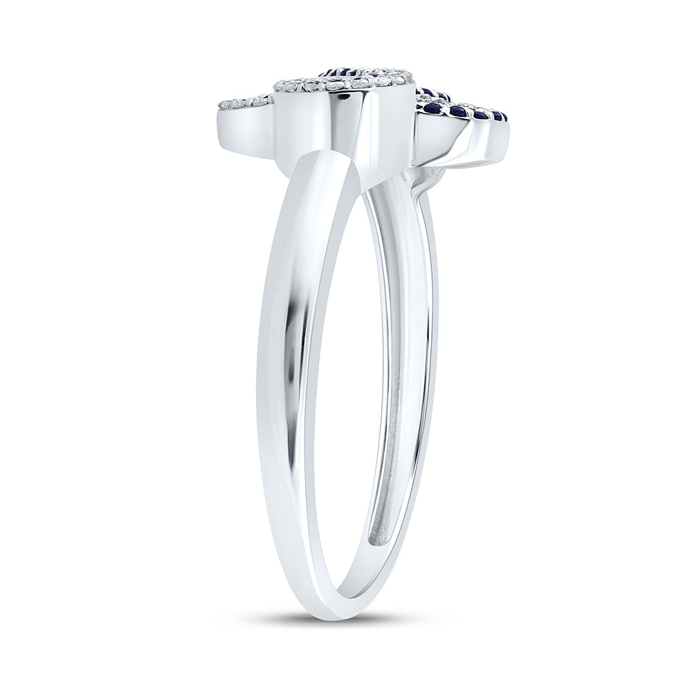 1/8CTW-NAT DIA CN 1/8CTW-RD-BS NAT GEM INFINITY CLOVER RING Daisy Joyeria
