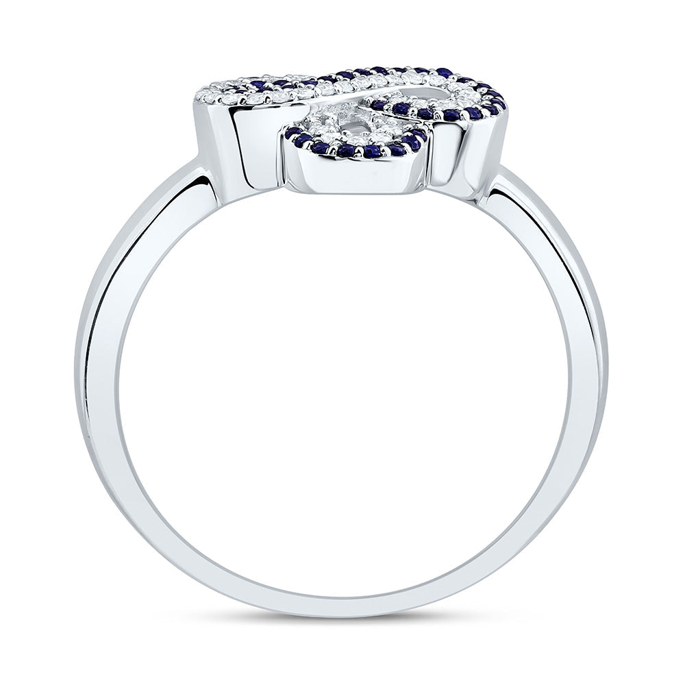 1/8CTW-NAT DIA CN 1/8CTW-RD-BS NAT GEM INFINITY CLOVER RING Daisy Joyeria