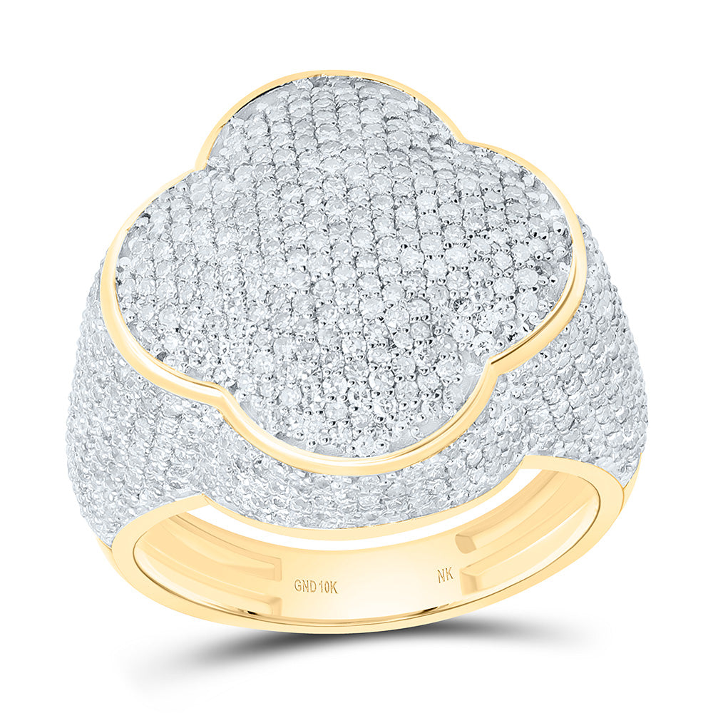 1 7/8CTW-NAT DIA NK FASHION CLOVER RING Daisy Joyeria
