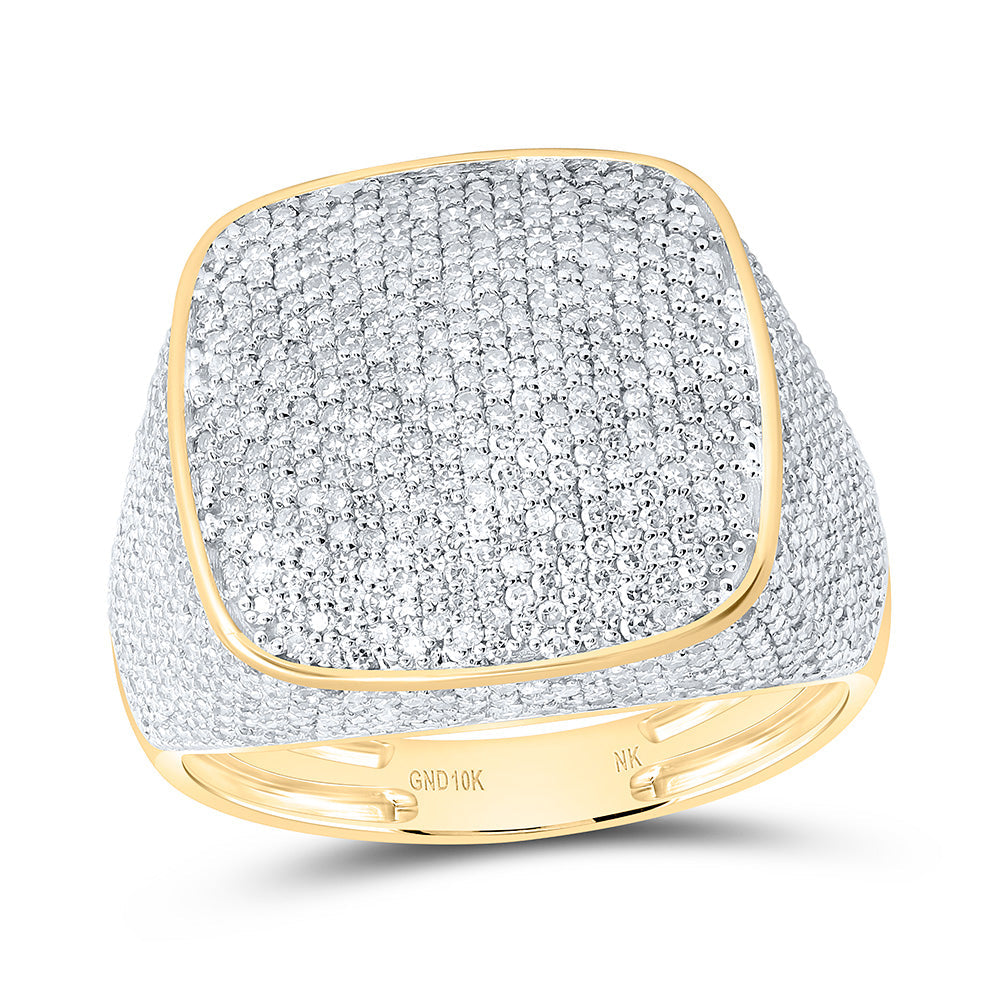 2 3/8CTW-NAT DIA NK CUSHION MENS RING Daisy Joyeria