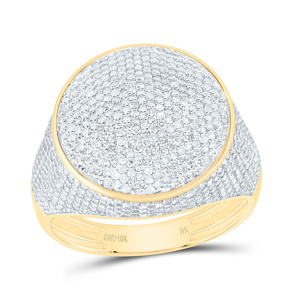 2CTW-NAT DIA NK ROUND MENS RING Daisy Joyeria