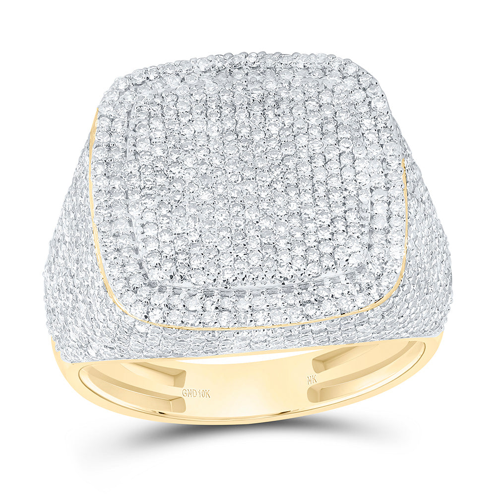2 1/3CTW-NAT DIA NK CUSHION MENS RING Daisy Joyeria