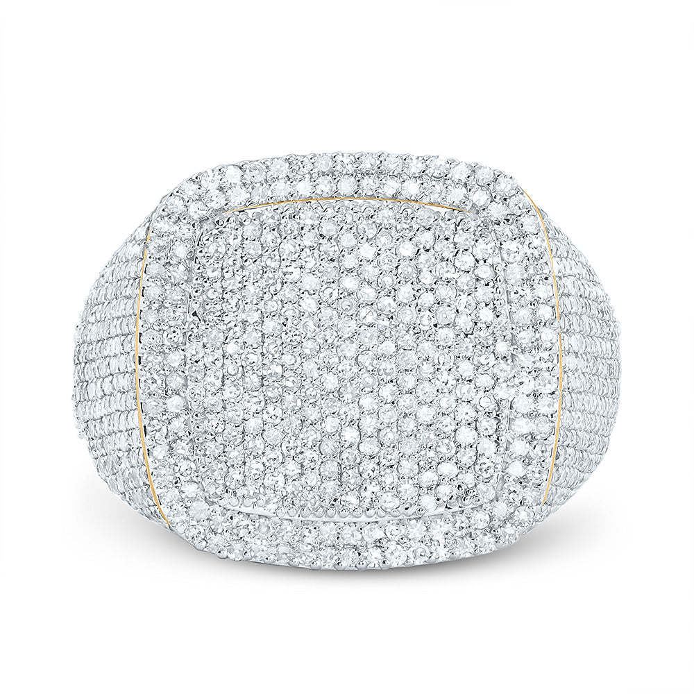 2 1/3CTW-NAT DIA NK CUSHION MENS RING Daisy Joyeria