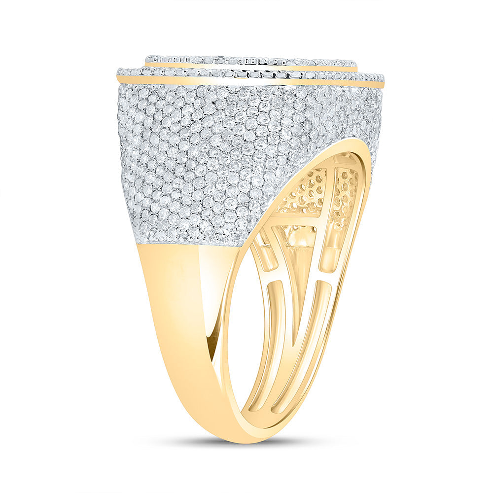 2 1/3CTW-NAT DIA NK CUSHION MENS RING Daisy Joyeria