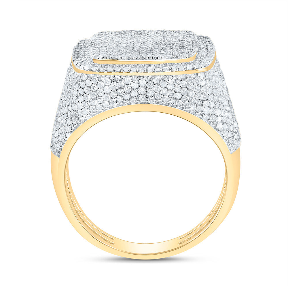 2 1/3CTW-NAT DIA NK CUSHION MENS RING Daisy Joyeria
