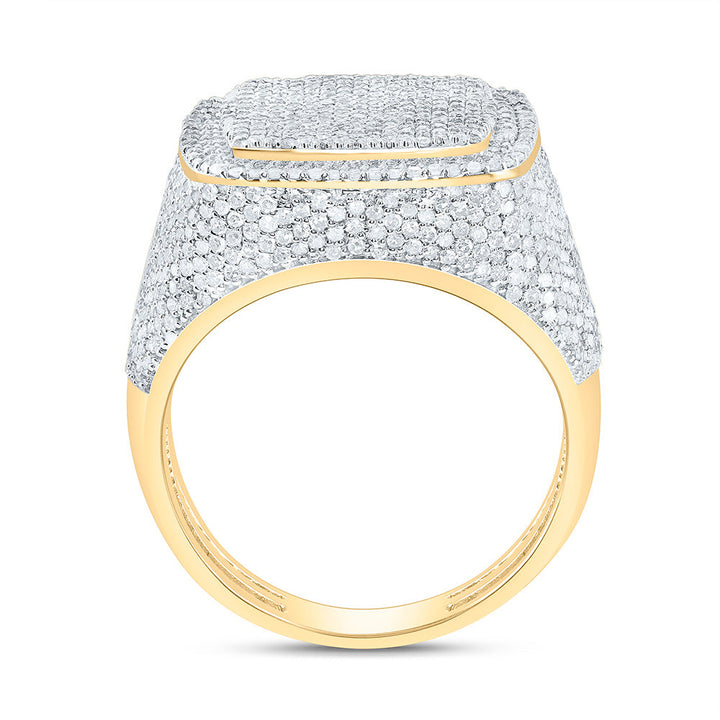 2 1/3CTW-NAT DIA NK CUSHION MENS RING Daisy Joyeria