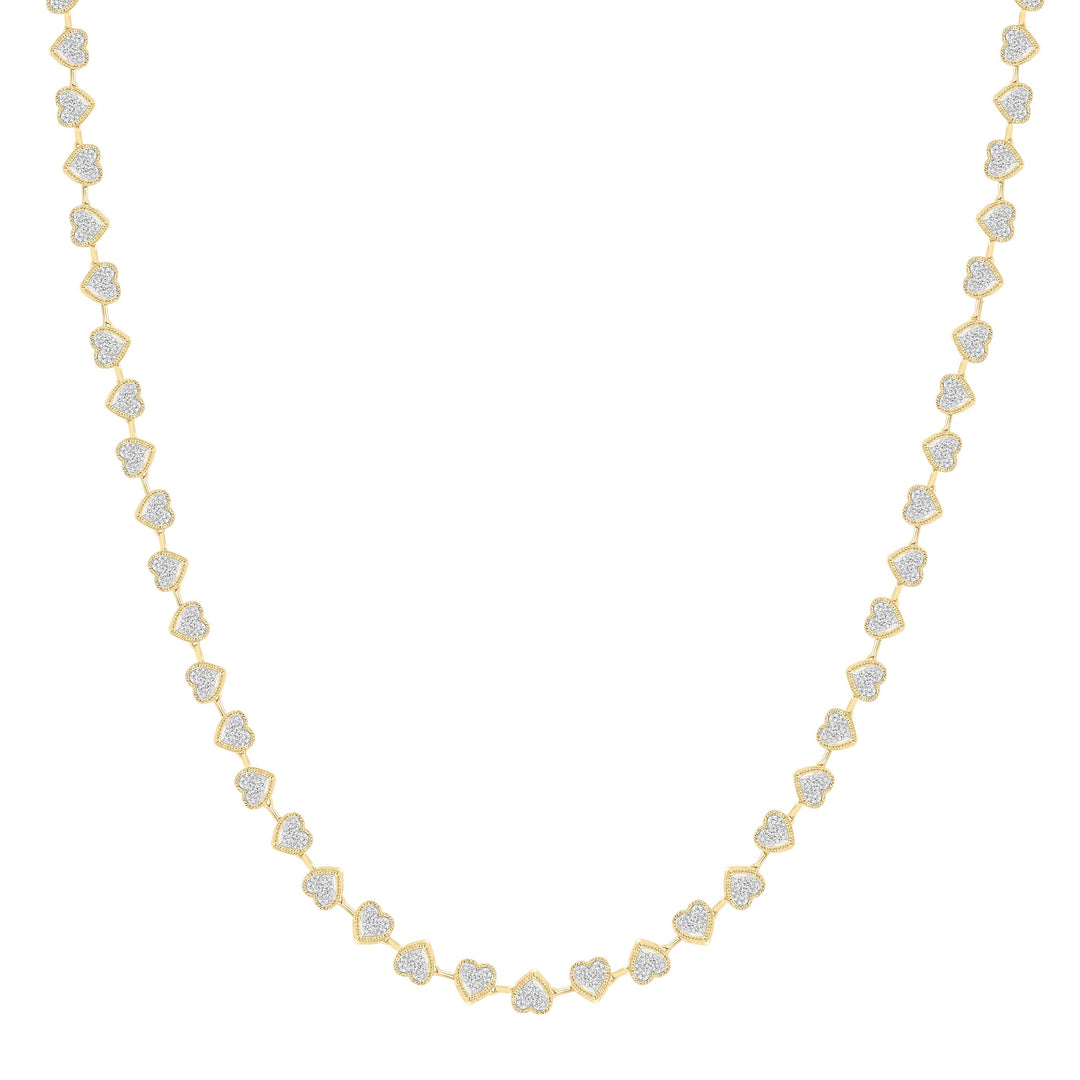 2 3/4CTW-NAT DIA NK FASHION HEART NECKLACE (17 INCH) Daisy Joyeria