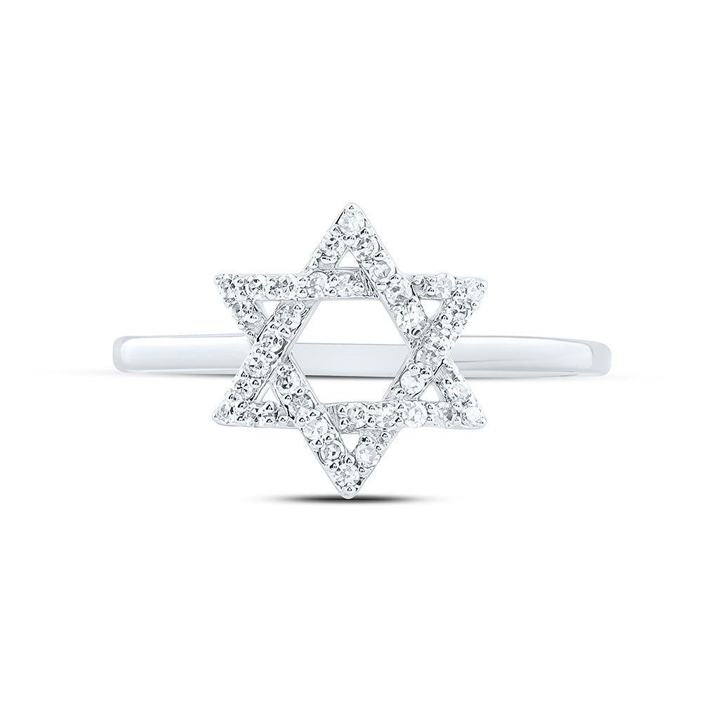 1/6CTW-NAT DIA NK FASHION STAR OF DAVID RING Daisy Joyeria