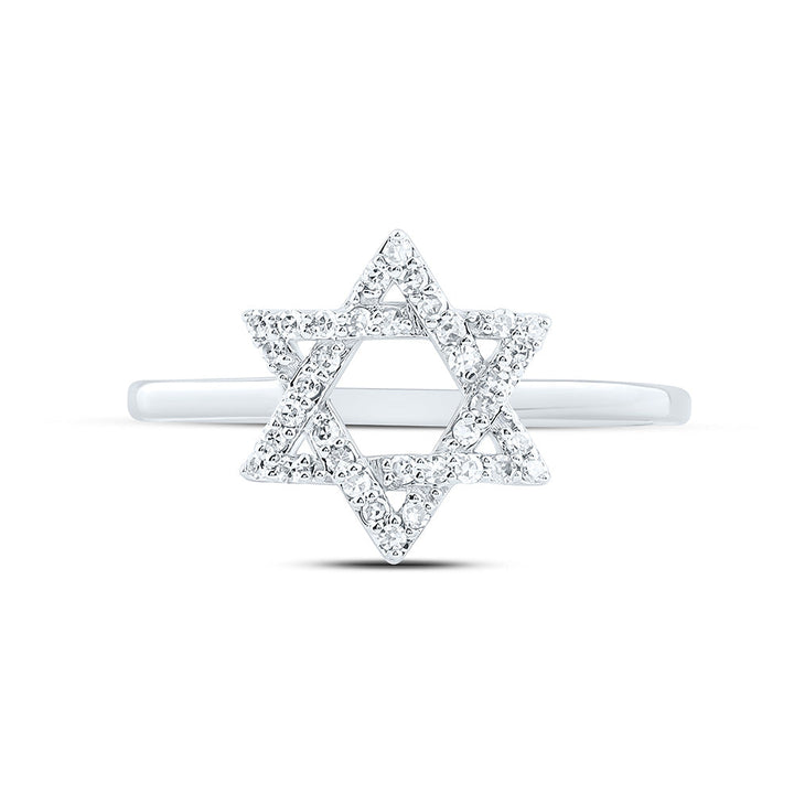 1/6CTW-NAT DIA NK FASHION STAR OF DAVID RING Daisy Joyeria