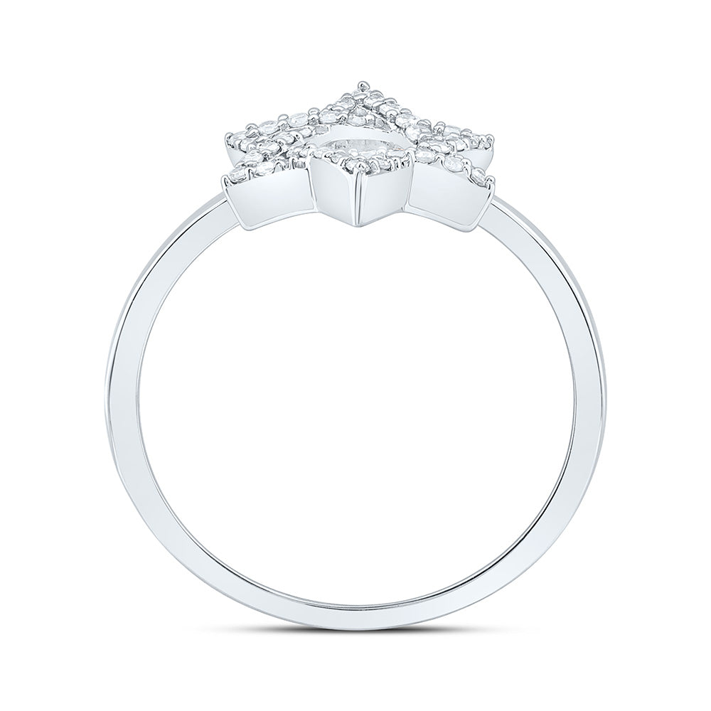 1/6CTW-NAT DIA NK FASHION STAR OF DAVID RING Daisy Joyeria