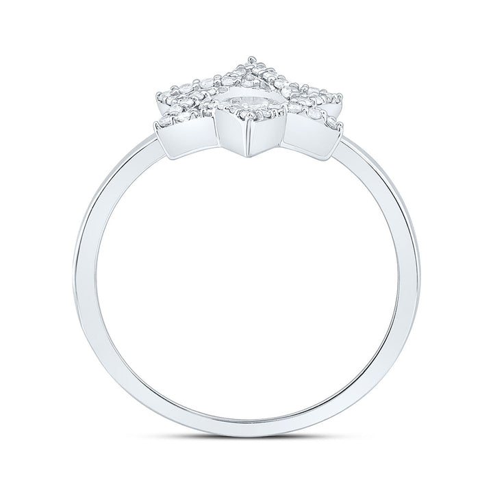 1/6CTW-NAT DIA NK FASHION STAR OF DAVID RING Daisy Joyeria
