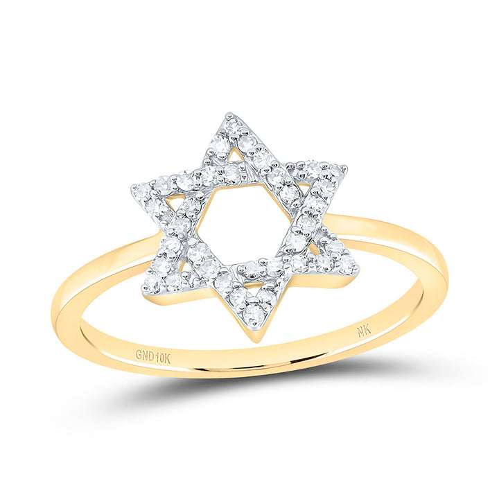 1/6CTW-NAT DIA NK FASHION STAR OF DAVID RING Daisy Joyeria