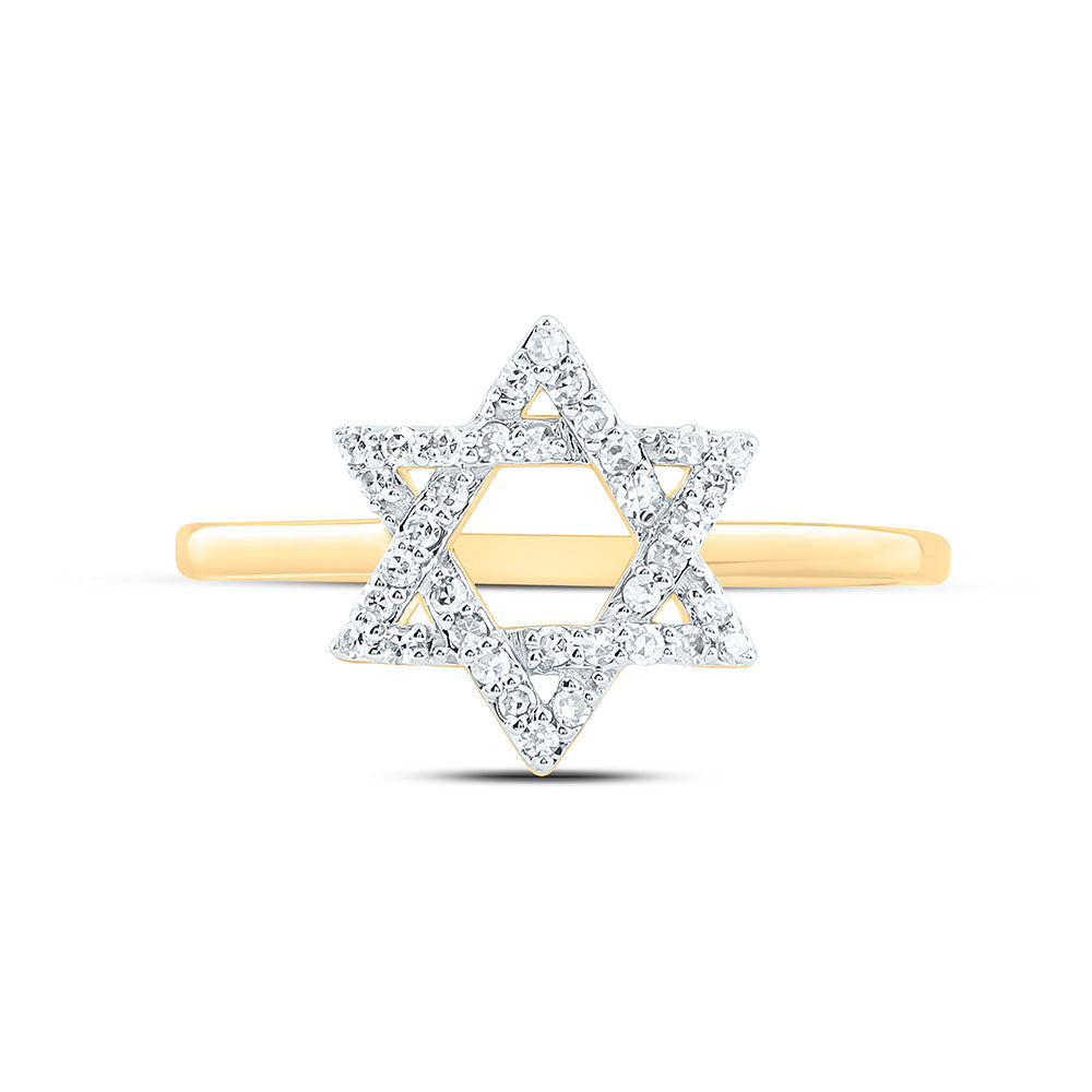 1/6CTW-NAT DIA NK FASHION STAR OF DAVID RING Daisy Joyeria